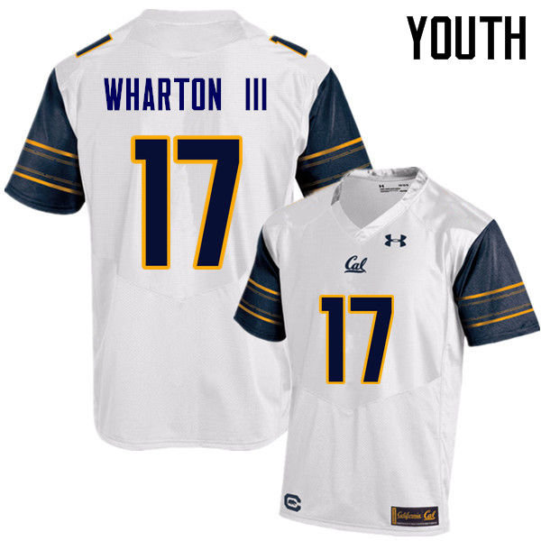 Youth #17 Vic Wharton III Cal Bears (California Golden Bears College) Football Jerseys Sale-White